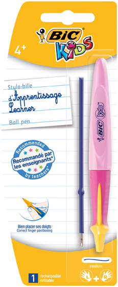 Blister of 1 Blue/Green/Pink/Purple BIC Kids Twist System Ergonomic Learning Ballpoint Pen Random Color 